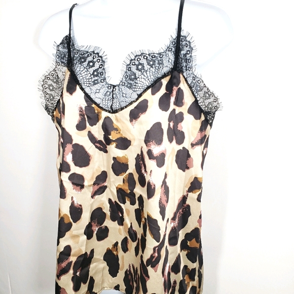 Boohoo Leopard Print Lace Tank Top Size ExtraLarge - Picture 3 of 10